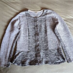 Jockey Gray and White Textured Knit Jacket